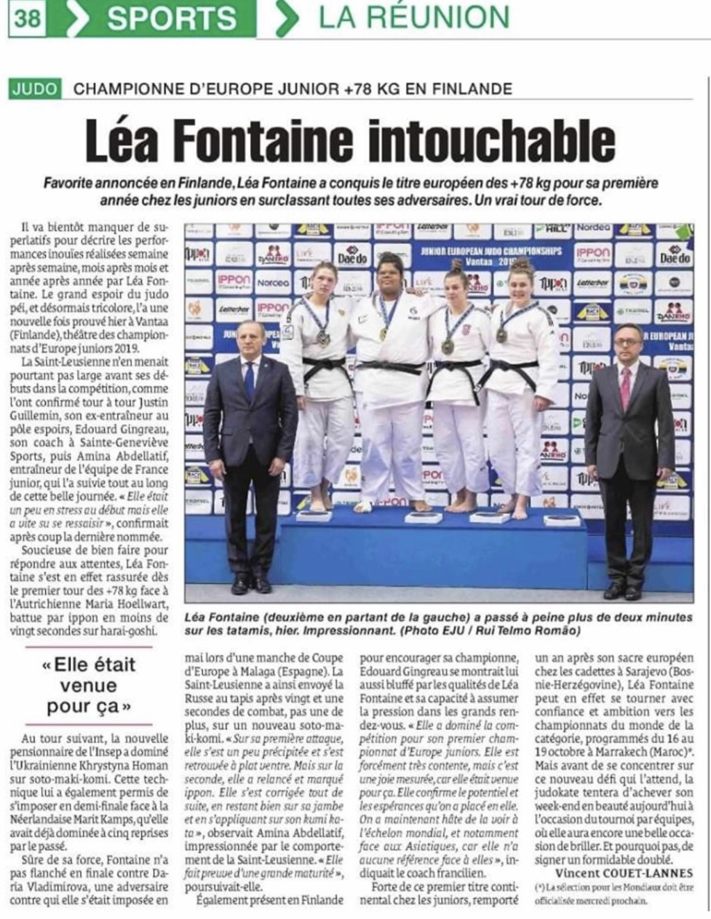 Léa Fontaine sur la plus haute marche en Finlande