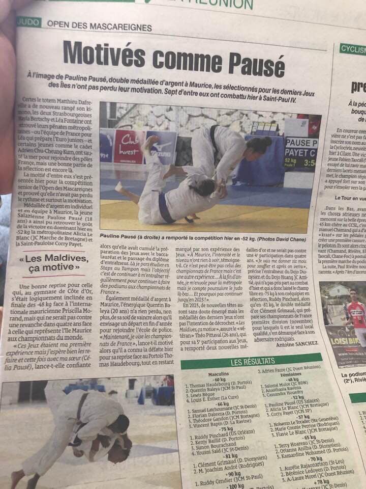 Open International des Mascareignes - Cadets à Séniors (H/F) Open International des Mascareignes - Cadets à Séniors (H/F)